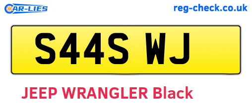 S44SWJ are the vehicle registration plates.