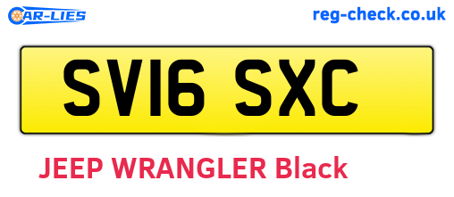 SV16SXC are the vehicle registration plates.