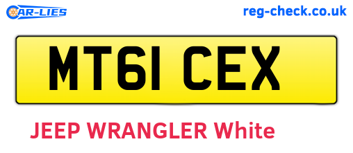 MT61CEX are the vehicle registration plates.