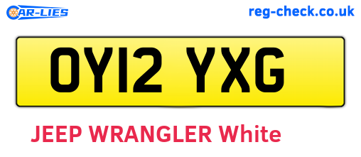 OY12YXG are the vehicle registration plates.