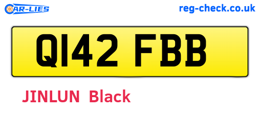 Q142FBB are the vehicle registration plates.