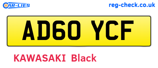 AD60YCF are the vehicle registration plates.