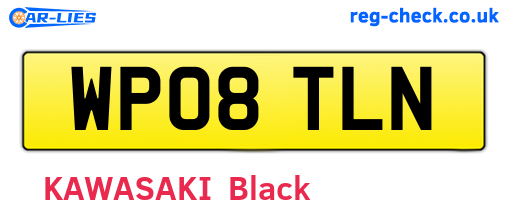 WP08TLN are the vehicle registration plates.
