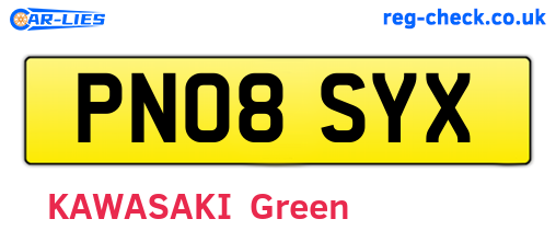 PN08SYX are the vehicle registration plates.