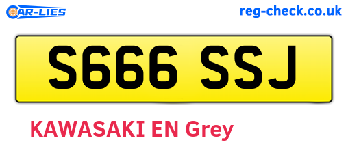 S666SSJ are the vehicle registration plates.