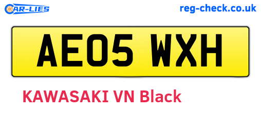 AE05WXH are the vehicle registration plates.