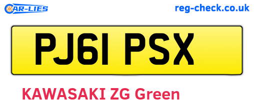 PJ61PSX are the vehicle registration plates.