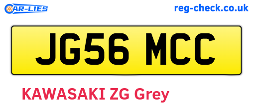 JG56MCC are the vehicle registration plates.
