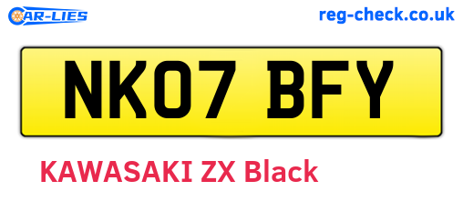 NK07BFY are the vehicle registration plates.