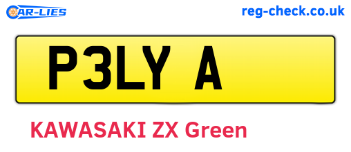 P3LYA are the vehicle registration plates.