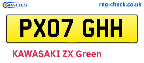 PX07GHH are the vehicle registration plates.