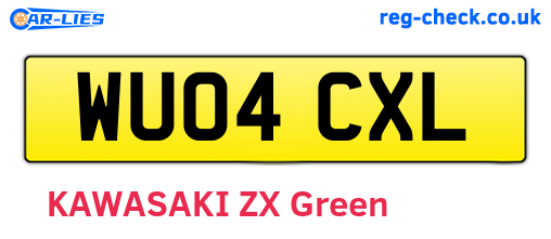 WU04CXL are the vehicle registration plates.