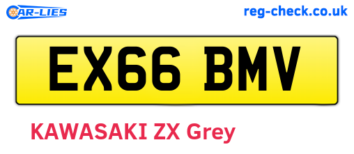 EX66BMV are the vehicle registration plates.