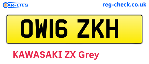 OW16ZKH are the vehicle registration plates.