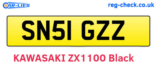 SN51GZZ are the vehicle registration plates.