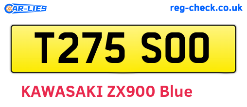 T275SOO are the vehicle registration plates.