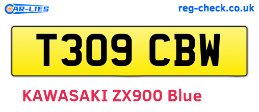 T309CBW are the vehicle registration plates.