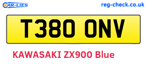 T380ONV are the vehicle registration plates.