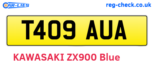 T409AUA are the vehicle registration plates.