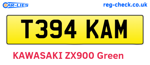 T394KAM are the vehicle registration plates.