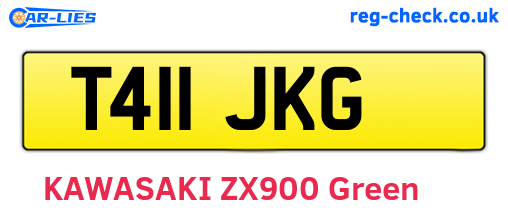 T411JKG are the vehicle registration plates.