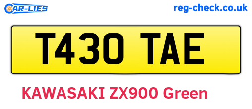 T430TAE are the vehicle registration plates.