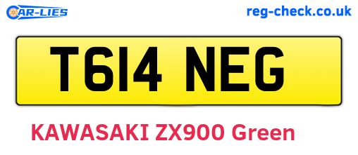 T614NEG are the vehicle registration plates.