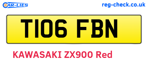 T106FBN are the vehicle registration plates.