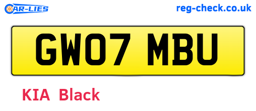 GW07MBU are the vehicle registration plates.