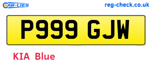 P999GJW are the vehicle registration plates.