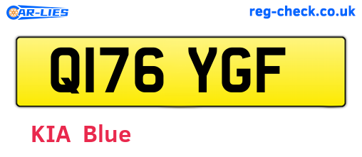 Q176YGF are the vehicle registration plates.