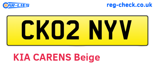 CK02NYV are the vehicle registration plates.