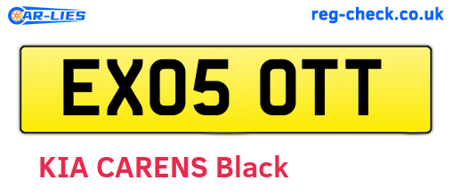 EX05OTT are the vehicle registration plates.