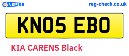 KN05EBO are the vehicle registration plates.