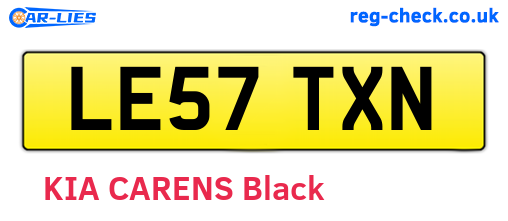 LE57TXN are the vehicle registration plates.
