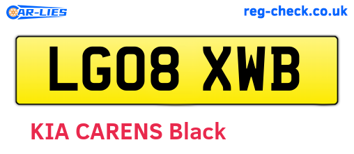 LG08XWB are the vehicle registration plates.