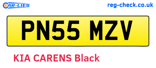 PN55MZV are the vehicle registration plates.