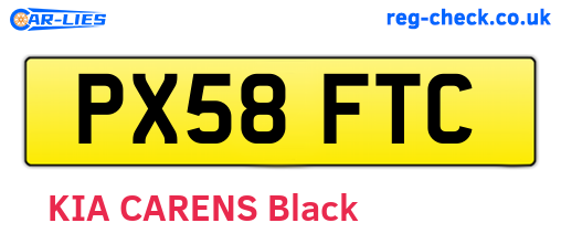 PX58FTC are the vehicle registration plates.