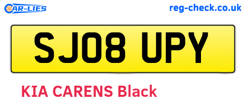 SJ08UPY are the vehicle registration plates.