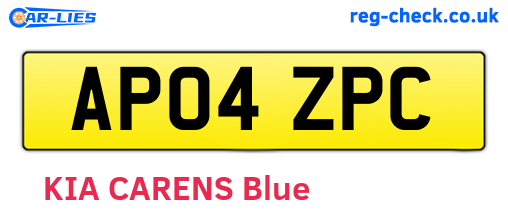 AP04ZPC are the vehicle registration plates.