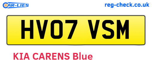 HV07VSM are the vehicle registration plates.