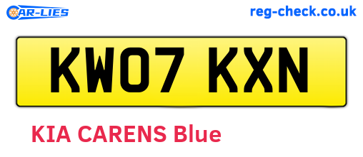 KW07KXN are the vehicle registration plates.