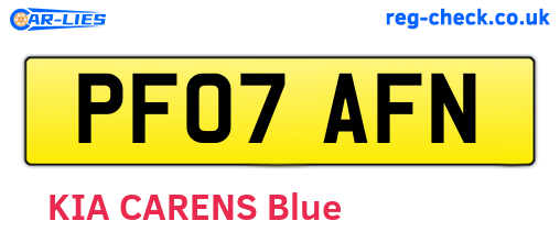 PF07AFN are the vehicle registration plates.