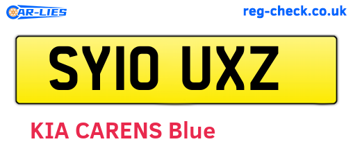 SY10UXZ are the vehicle registration plates.