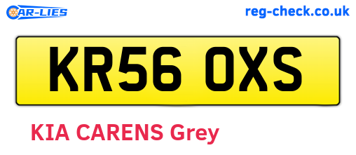 KR56OXS are the vehicle registration plates.