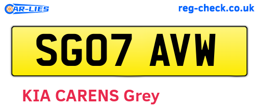 SG07AVW are the vehicle registration plates.