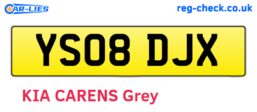 YS08DJX are the vehicle registration plates.