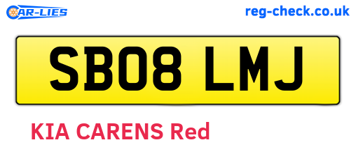 SB08LMJ are the vehicle registration plates.