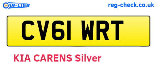 CV61WRT are the vehicle registration plates.