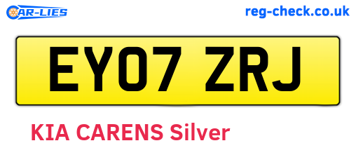 EY07ZRJ are the vehicle registration plates.